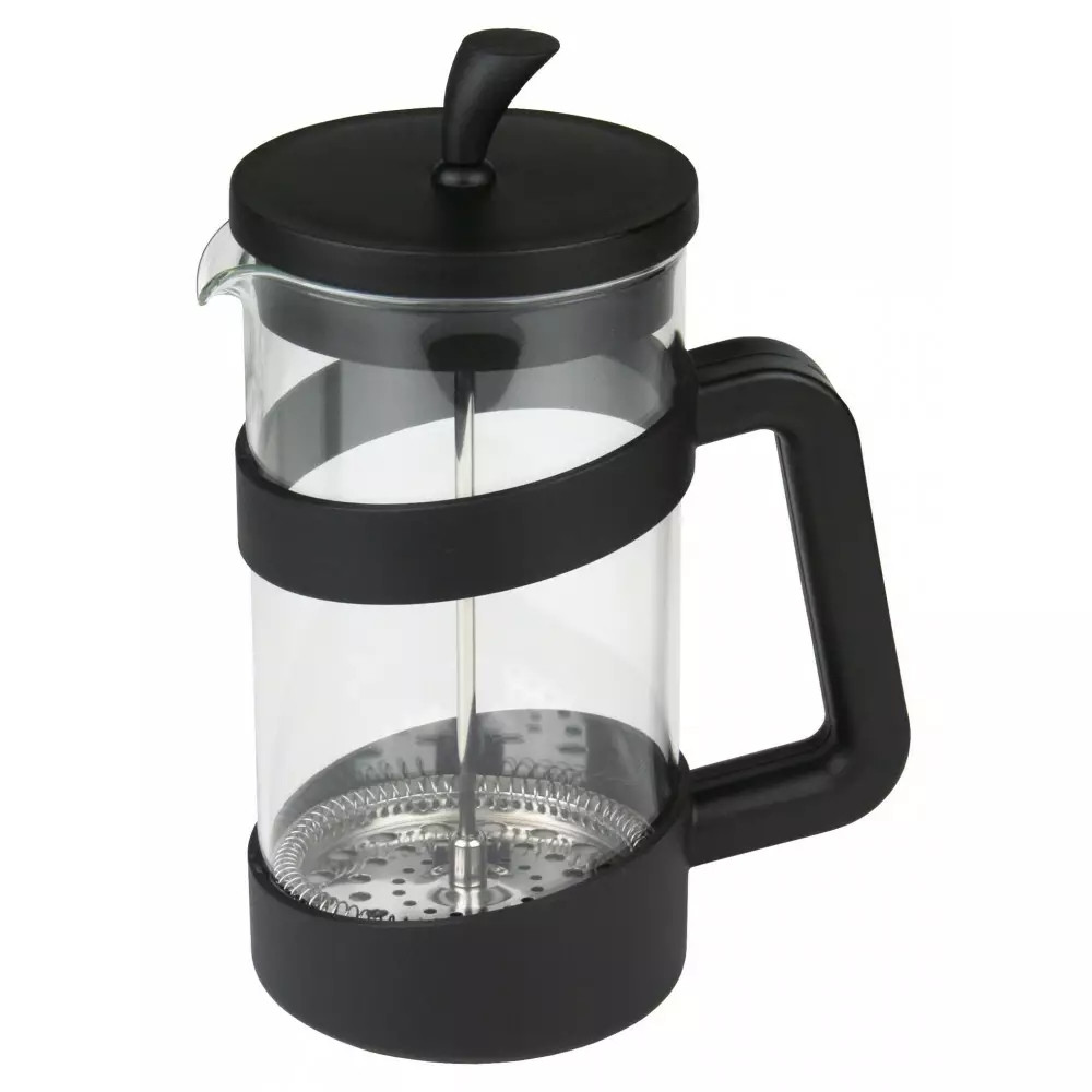 Presa de cafea franceza Kinghoff KH 1397, 350 ml, Bol de sticla, Negru