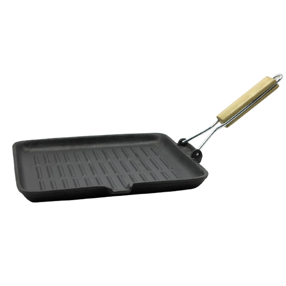 Tigaie grill din fonta Muhler MR-2826CI, 28x28 cm, Maner detasabil, Fonta, Negru