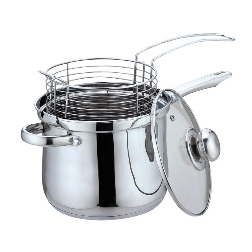 Oala cu cos pentru prajire Bohmann BH 1667FR, 3.4 L, 18 cm, Inductie, Inox