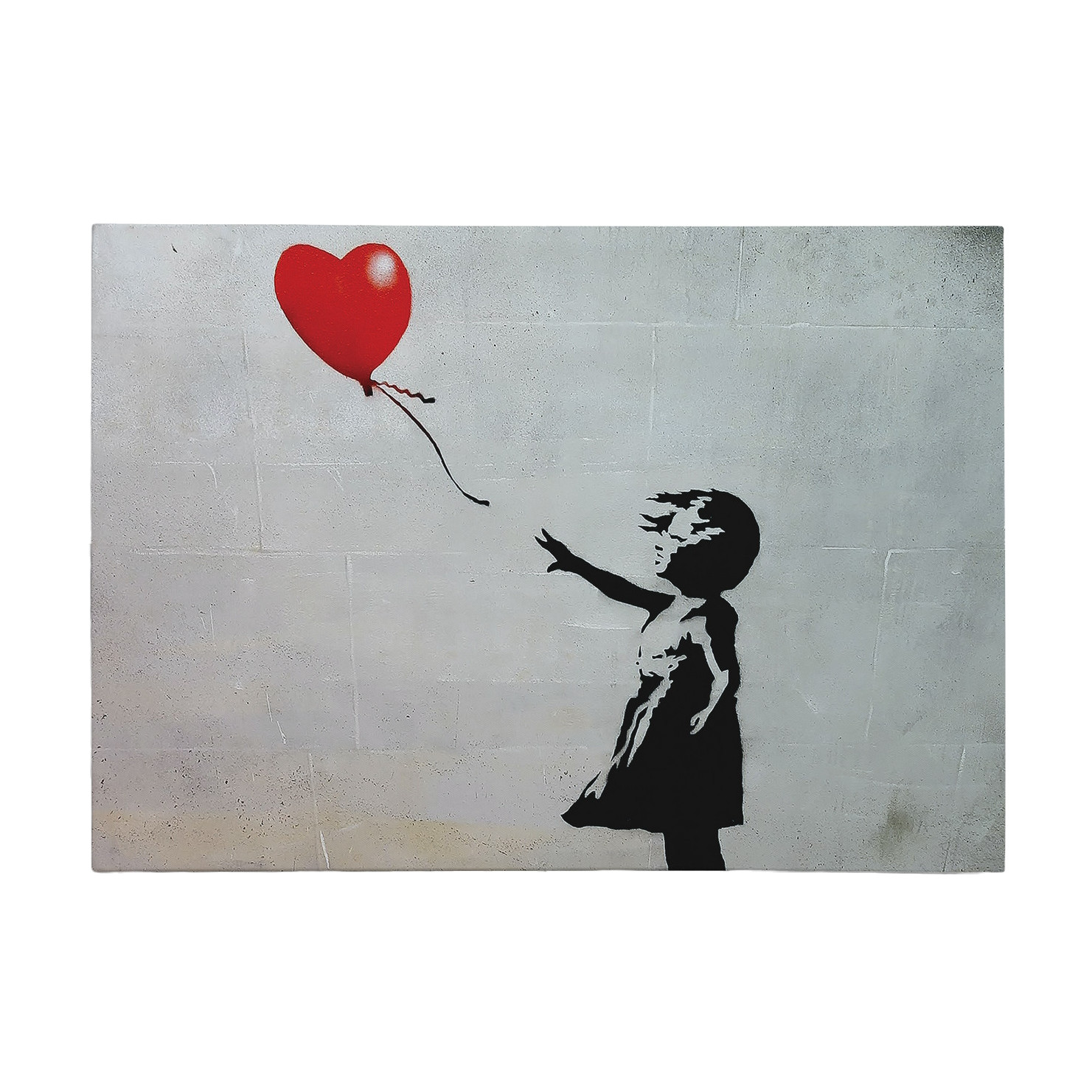 Tablou decorativ Wallxpert 966BRS1111, Fata cu balonul de Banksy, 50x70 cm, Multicolor