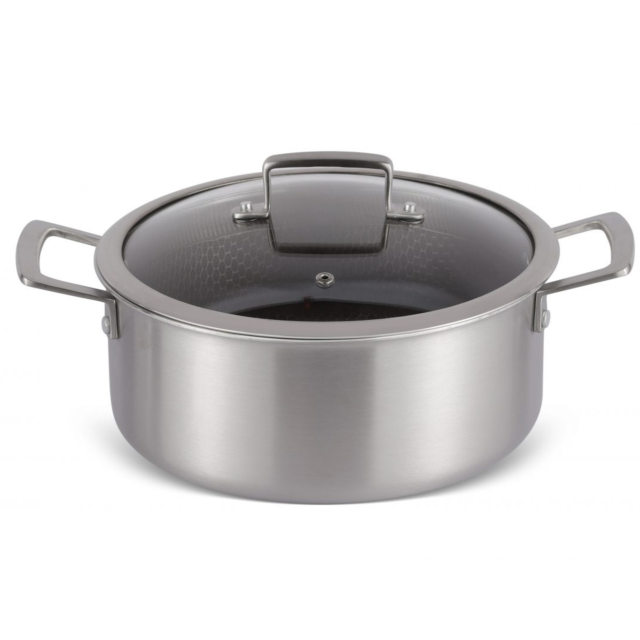 Oala cu capac Edenberg EB-17058, 4,3 L, 24 cm, Acoperire trei straturi Eterna, Inductie, Inox