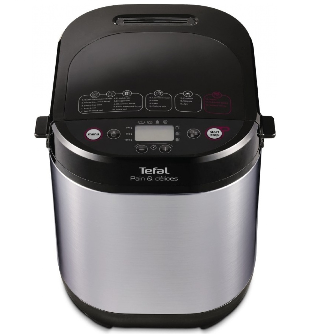 Aparat de paine Tefal Pain & Delices PF240E38, 700 W, 1000/750/500 g, 3 grade coacere, 20 programe, 