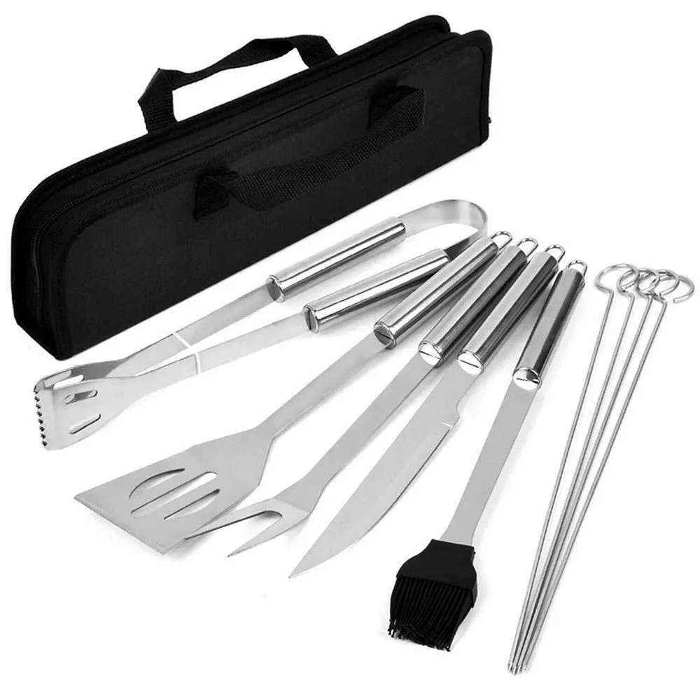 Set ustensile pentru gratar Bohmann BH 2459, 10 piese, Otel inoxidabil