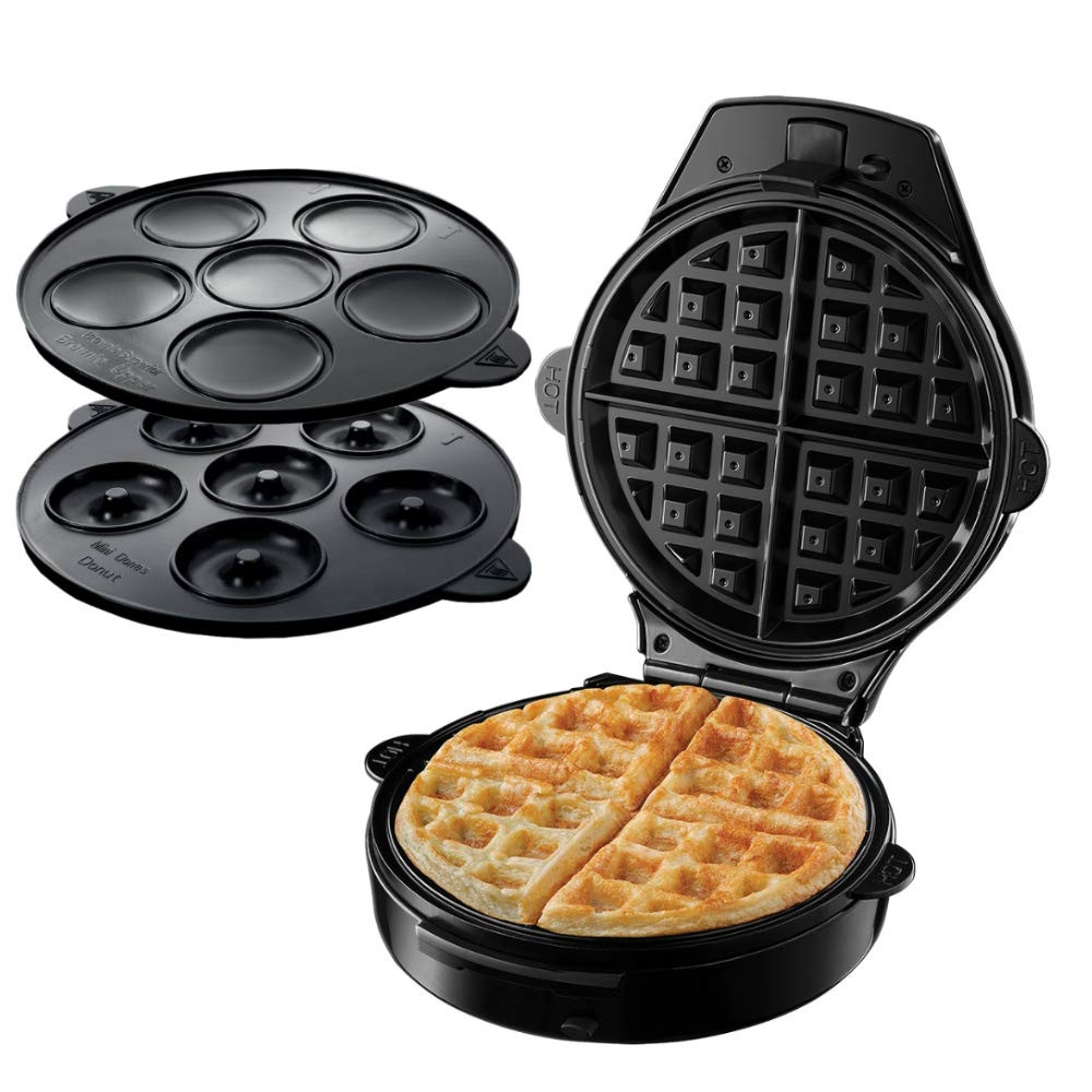 Гофретник 3в1 Russell Hobbs Fiesta 24620-56, 900w, Незалепващи плочи, Самозаключващ се капак, Бордо/черен