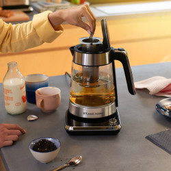 Ηλεκτρική κανάτα Russell Hobbs Attentiv 26200-70, 3000W, 1,7 l, εγχυτήρας, έλεγχος θερμοκρασίας, χρονοδιακόπτης, Inox/μαύρο.