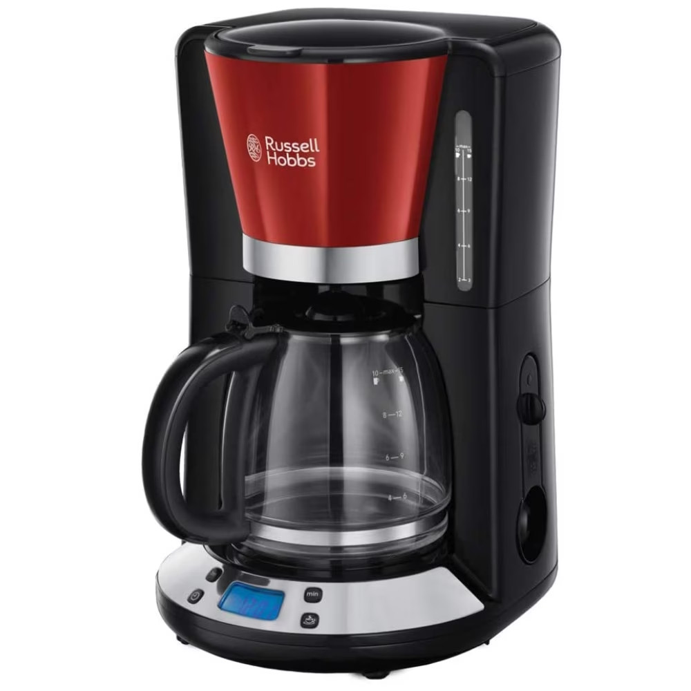 Cafetiera Russell Hobbs Victory 24031-56, 1100W, 1,25 L, Tehnologie Whirltech, Timer, Rosu / Negru