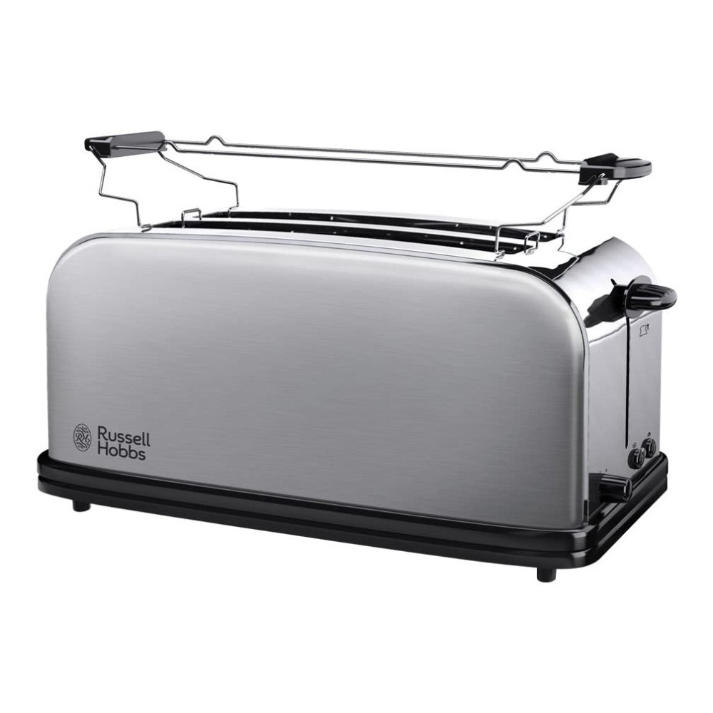 Тостер Russell Hobbs Adventure 23610-56, 1600 W, За 4 филийки, 6 степени, Perfect Toast система за равномерно изпичане, Затопляне, Инокс