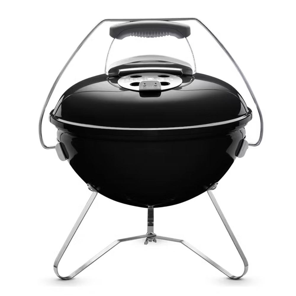 Преносимо барбекю на въглища Weber 1121004 Smokey Joe,  37cm, Емайлирана стомана, Студена дръжка Tuck-N-Carry, Черен