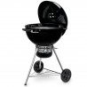 Gratar pe carbuni Weber Master Touch WB 14701004, 57 cm, Otel inoxidabil, Reglare flux de aer, 2 roti gumate, Termometru incorporat, Negru