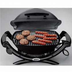 Gratar electric Weber Q1400 WB 52020079, 2200 W, 43x32 cm, Carcasa aluminiu turnat, Tava grasimi, Gri