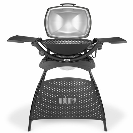 Електрическо барбекю Weber Q2400 WB 55020879, 2200 W, 55x39 cm, Капак и корпус от лят алуминий, Подвижна тава за мазнини, Тъмносив