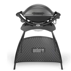 Електрическо барбекю Weber Q2400 WB 55020879, 2200 W, 55x39 cm, Капак и корпус от лят алуминий, Подвижна тава за мазнини, Тъмносив
