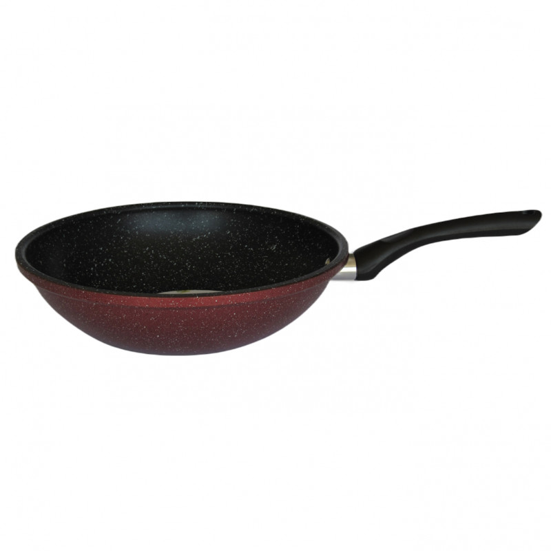 Rosberg R51320G26 Frying Pan, 26 cm, Marble Finish, Induction, Burgundy Melange