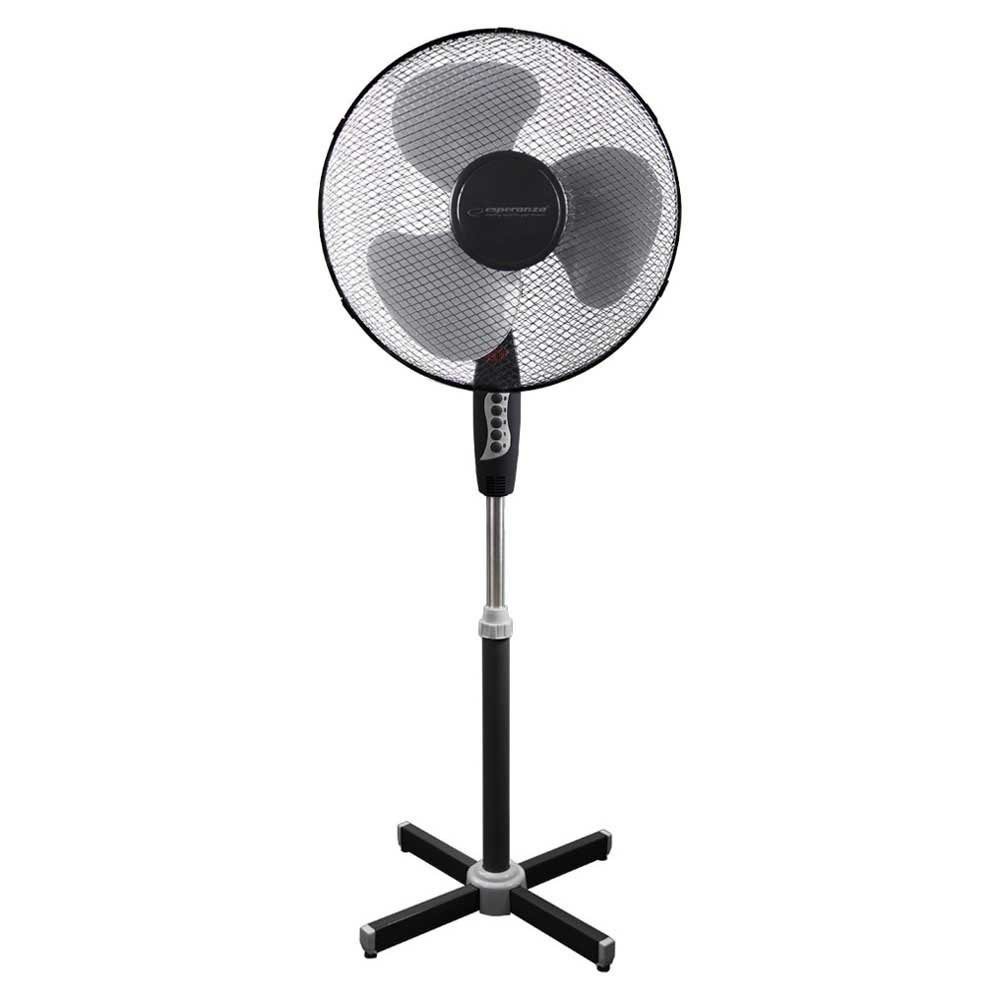 Ventilator cu suport Esperanza EHF001KE, 50W, 3 viteze, oscilație, lampă, negru/gri