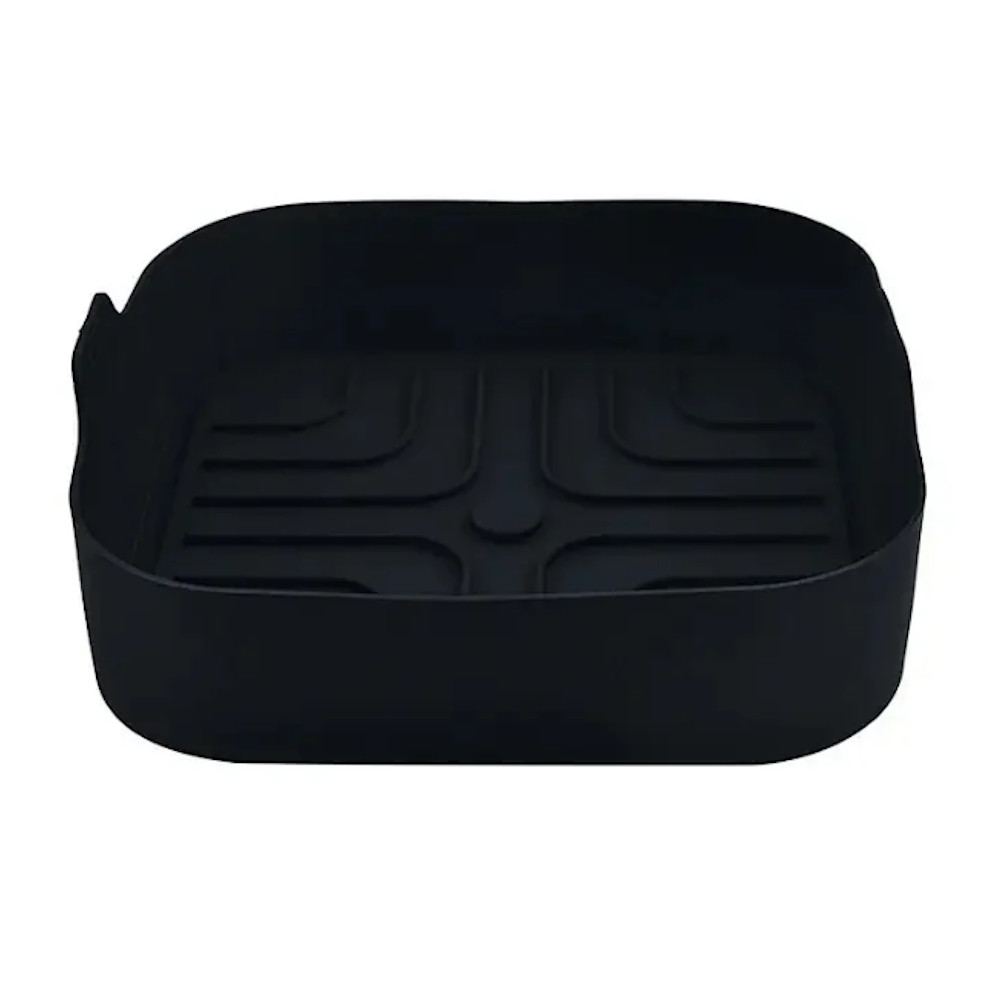 Forma din silicon pentru AirFryer Rosberg R51980SS, 20.5 x 20.5 x 5.5 cm, Negru