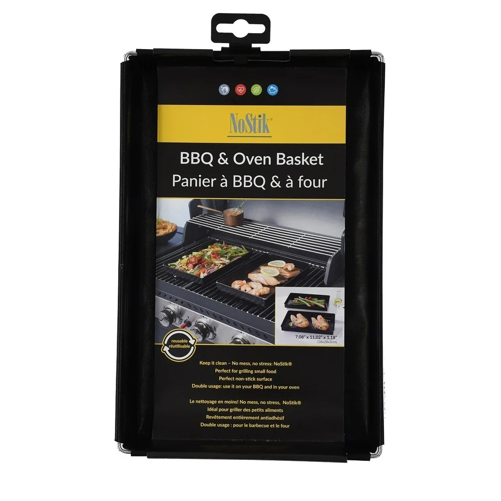 Tava pentru gratar/BBQ NoStik CCC 098, 29x34x3 cm, 3 L, Reutilizabila, Acoperire antiaderenta, Negru