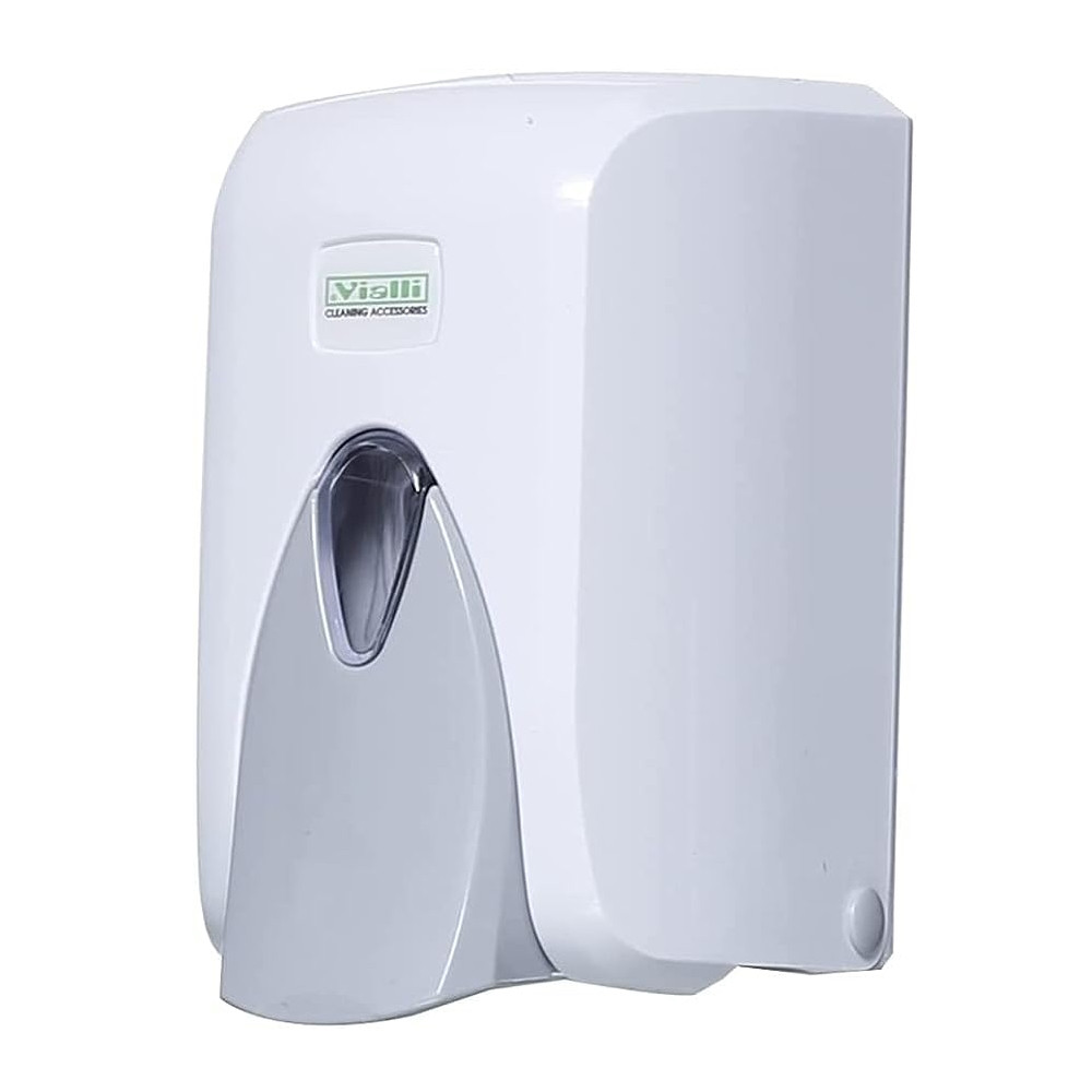 Dispenser pentru sapun lichid Vialli X18, 500 ml, Cu apasare, Alb/Gri