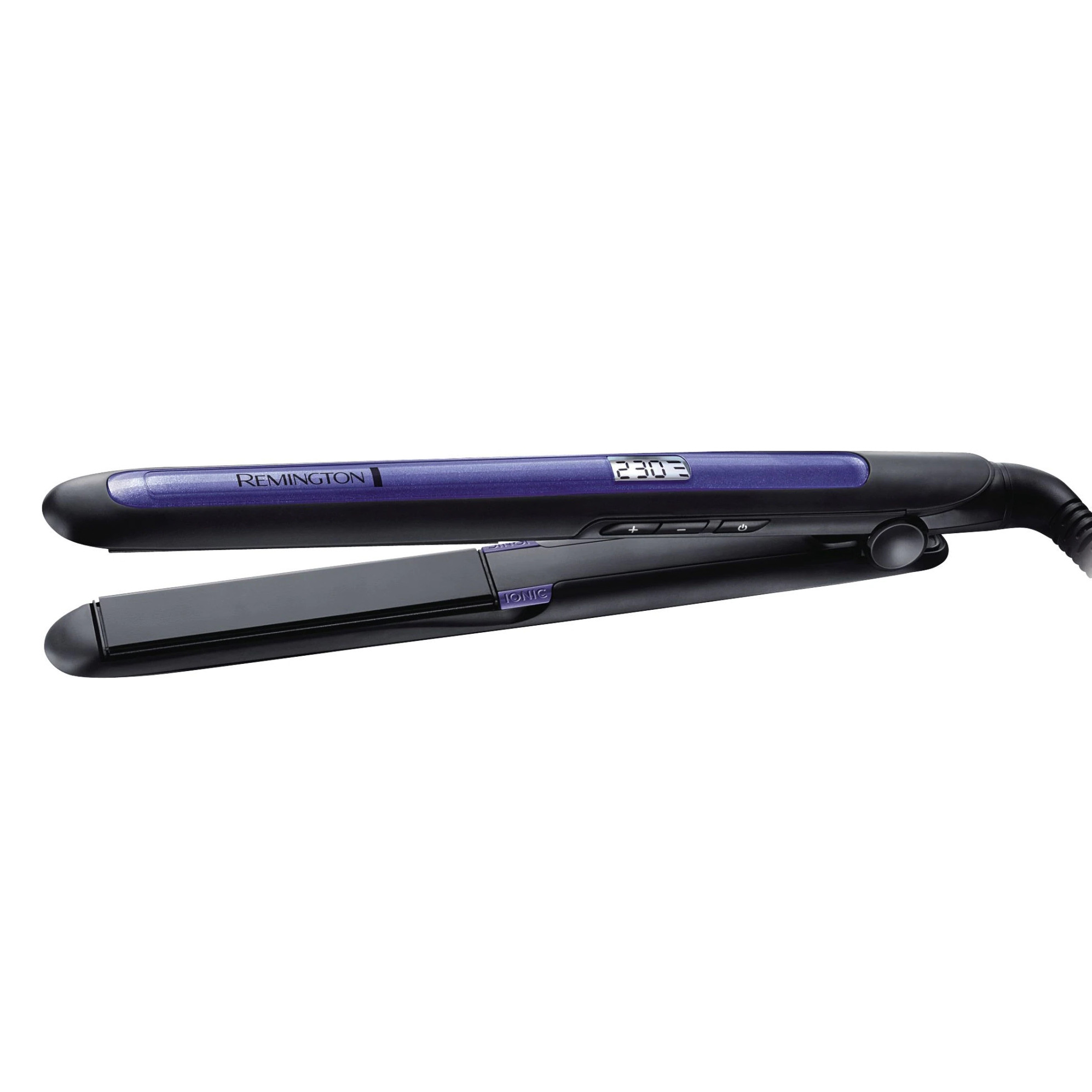 Преса за коса Remington S7710 PRO Ion Straight, Керамични плочи, 230 C, 9 настройки на температура, Йонизация, Син