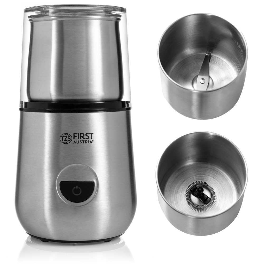 Rasnita de cafea cu aparat de spumat lapte First Austria FA-5486-1, 200 W, 70 g, 2 viteze, 2 lame, I