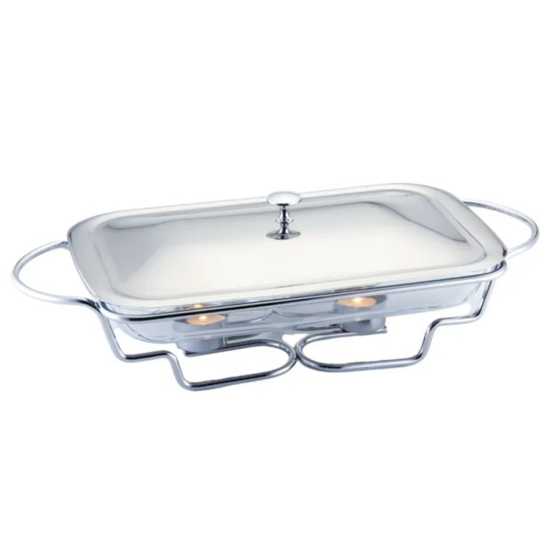 Πιατέλα σερβιρίσματος Bohmann BH 2008-30CG, 3l, Ανθεκτικό στη θερμότητα γυαλί, Καπάκι, Βάση, Inox