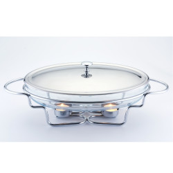 Bohmann BH 2007-30CG Hot Food Server, 3 L, Lid, Stand, Stainless Steel