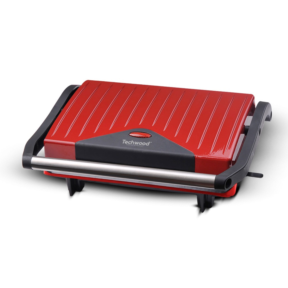 Sandwich maker Techwood TPG-755, 750W, Manere rece, Termostat, Rosu