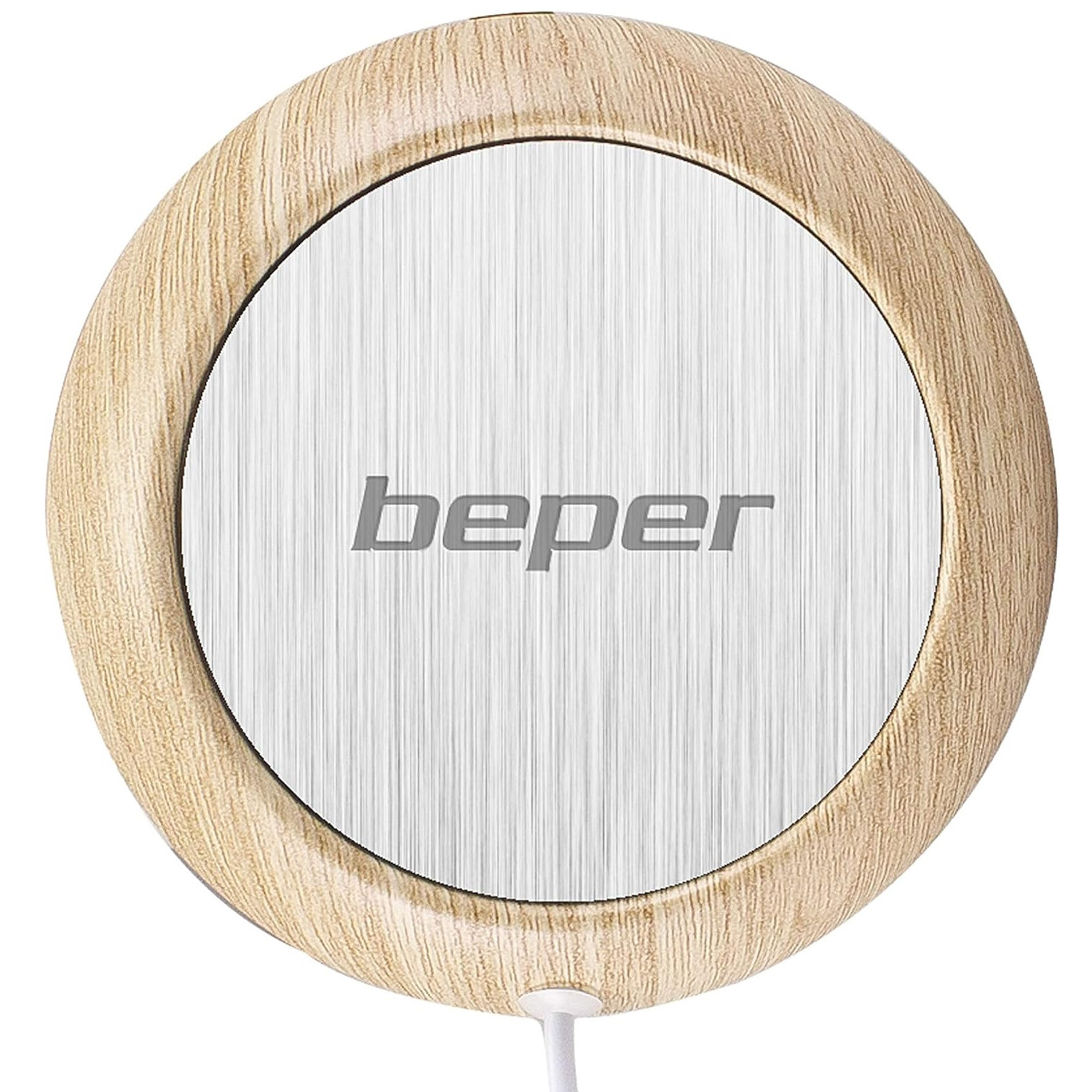 Нагревател за чаши Beper P201UTP003, USB, Диаметър 10.5 см, Сив/кафяв