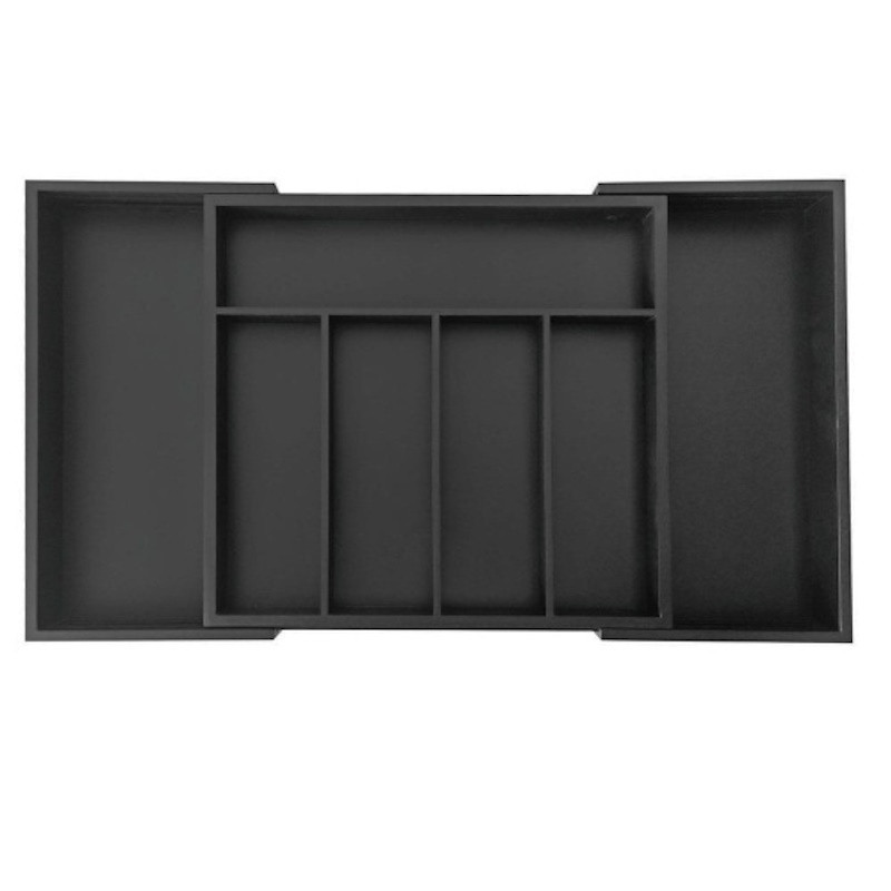 Organizator tacamuri din bambus Kinghoff KH 1745, 100% bambus, Constructie durabila, Negru