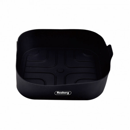 Rosberg R51980SSN Silicone Air Fryer Pan, 18x18x5 cm, Black