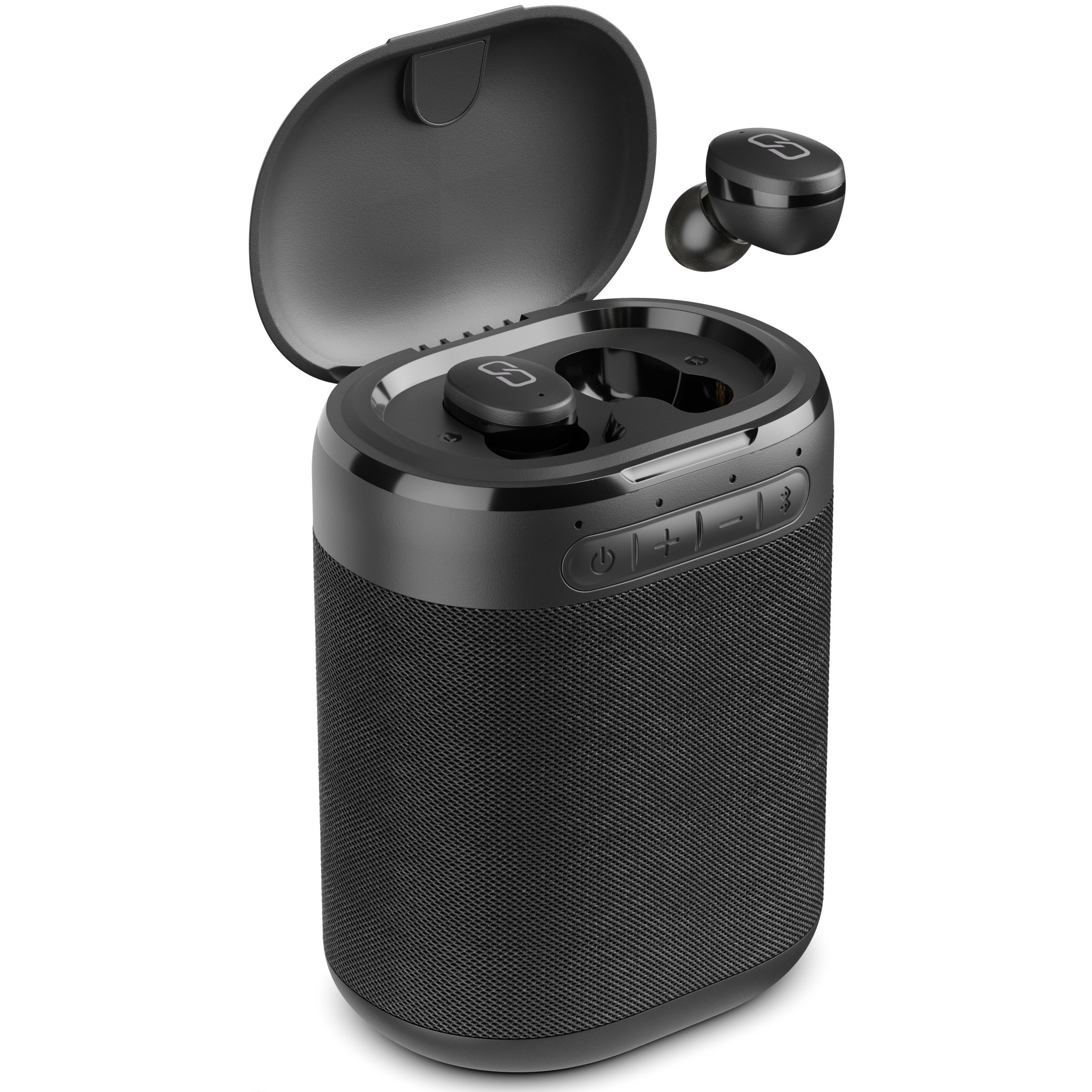 Casti wireless cu difuzor Ledwood LD-ST-6-BLK, Bluetooth difuzor, True Wireless, USB, Control vocal,