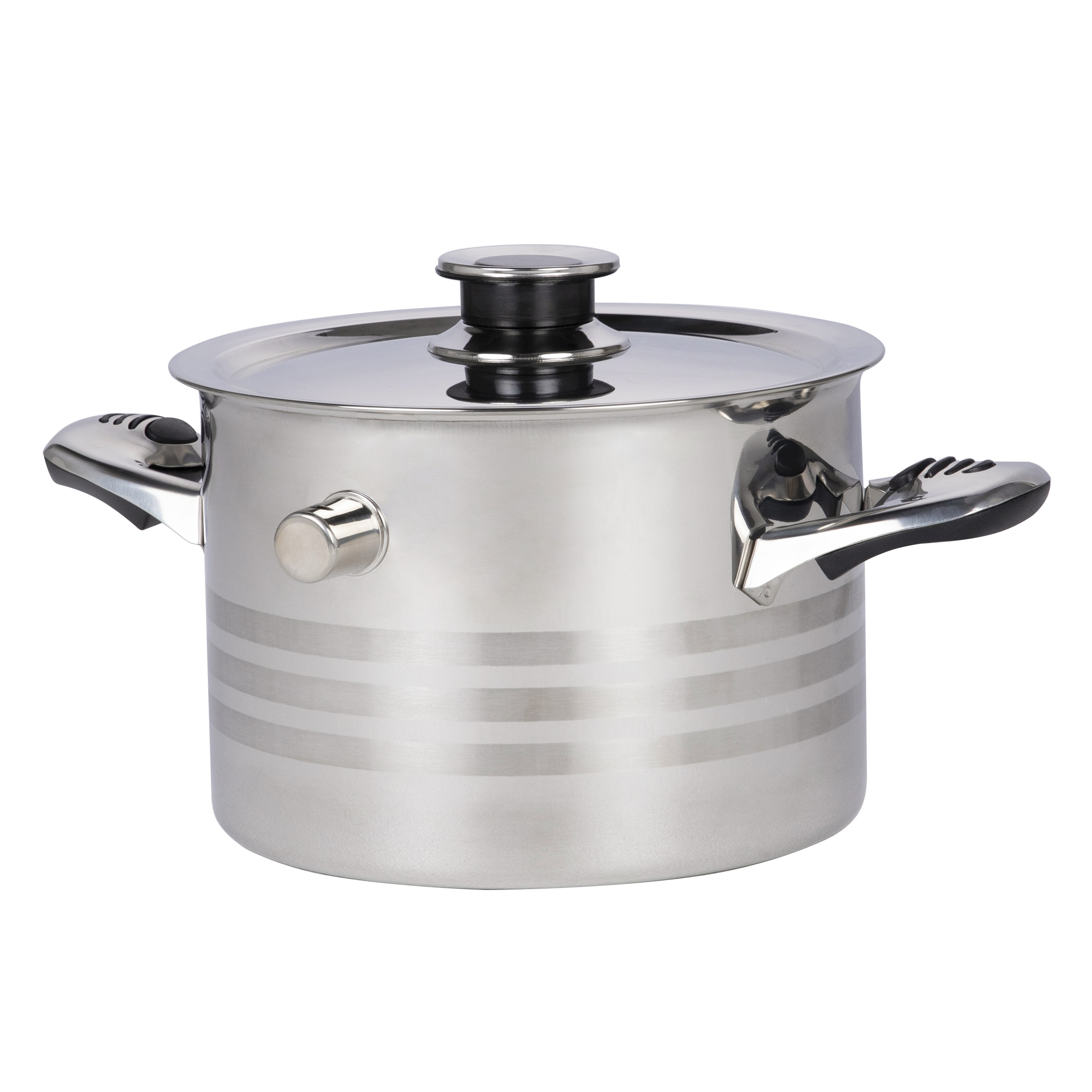 Oala pentru fiert lapte Rosberg R51425B4, 4 L, Pereti dubli, Fluier, Inductie, Inox