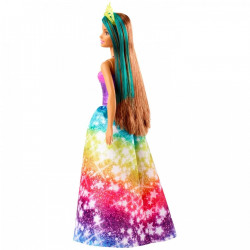 Barbie Dreamtopia Doll, 29 cm, with a sparkly top and colorful skirt, Multicolored