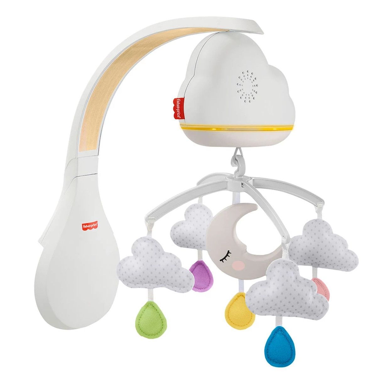 Carusel muzical Fisher-Price Calming Clouds GRP99, Lampa noapte, Nori, Alb