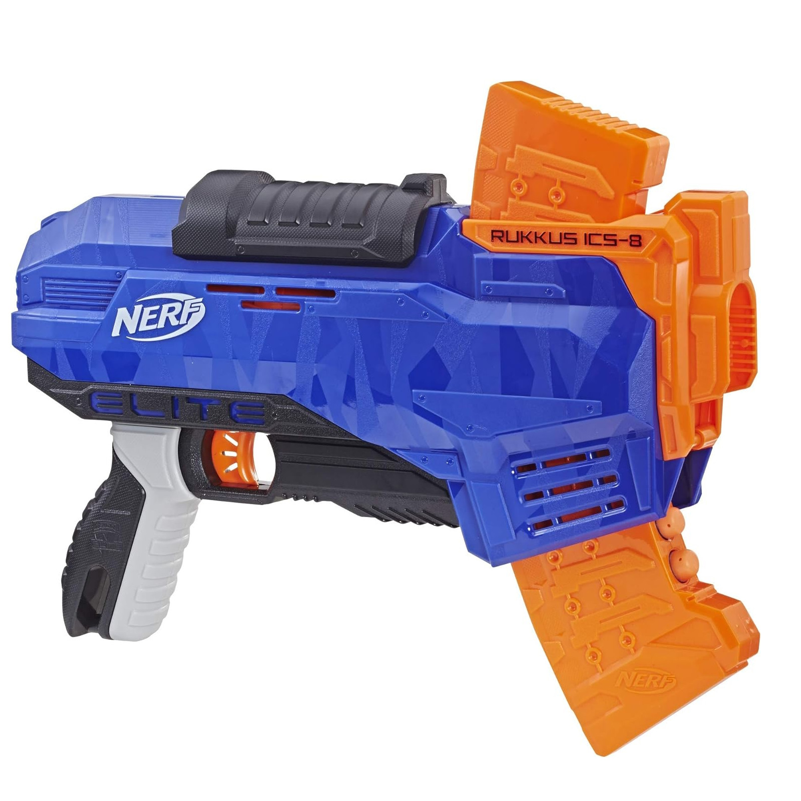 Pistol blaster NERF E3058 N-Strike Elite Rukkus, 8 proiectile, Portocaliu/Albastru