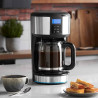 Καφετιέρα Russell Hobbs 20680-56 Buckingham, 1000 W, 10 φλιτζάνια, 1,25 l, 24ωρο χρονόμετρο, σύστημα αντισταγόνου, Μαύρο/Ασημί