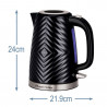 Russell Hobbs 26380-70 Electric Kettle, 2400 W, 1.7 L, Rapid Boil, 3D Design, Spill-Proof Spout, Black