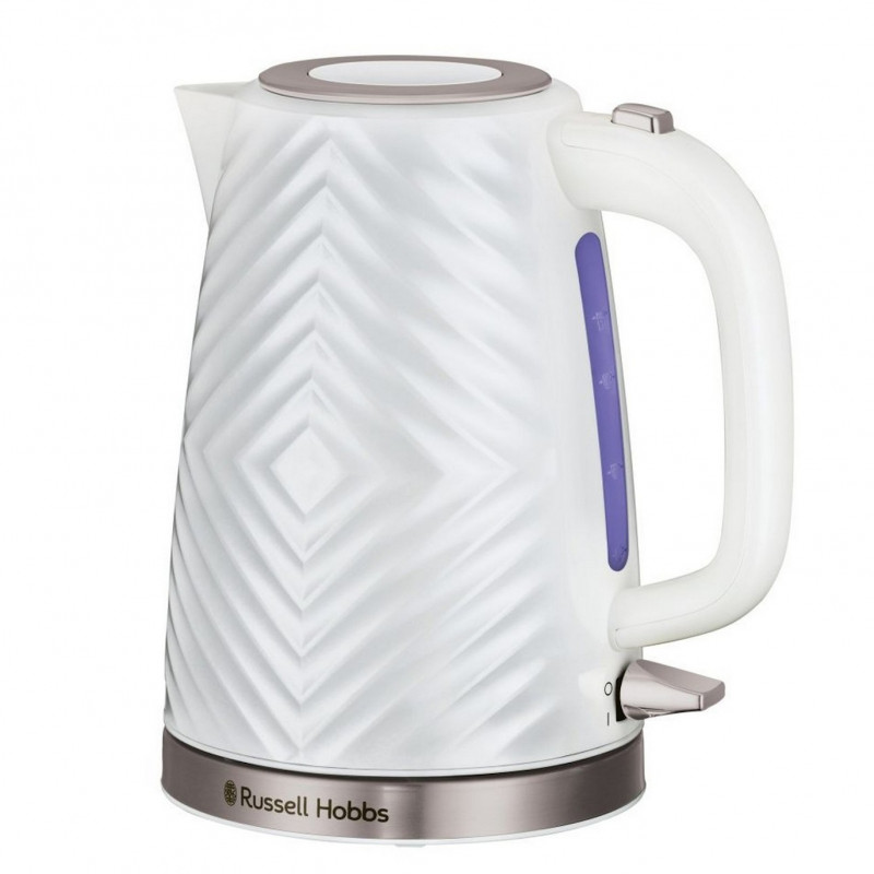 Russell Hobbs 26381-70 Electric Kettle, 2400 W, 1.7 L, Rapid Boil, 3D Design, Spill-Proof Spout, White