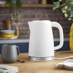 Russell Hobbs 26381-70 Electric Kettle, 2400 W, 1.7 L, Rapid Boil, 3D Design, Spill-Proof Spout, White