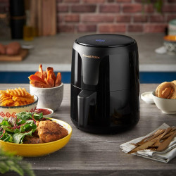 Friteuza cu aer cald AirFryer Russell Hobbs SatisFry 26500-56, 1100 W, 1.8 L, Timer, Touch Screen, Reglare temperatura, Negru