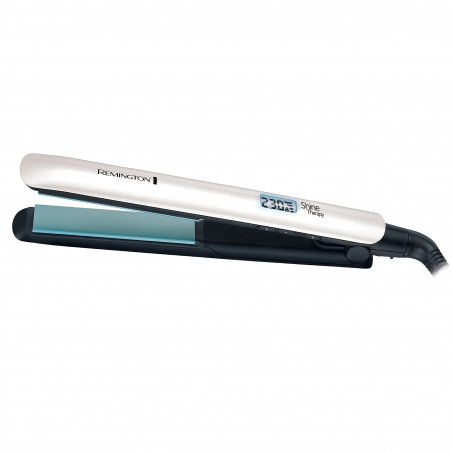 Remington Shine Therapy S8500 Hair Straightener, 9 temperature settings (150–230°C), Ceramic coating, Floating plates, White/green