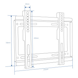 Стойка за телевизор Esperanza ERW005, Стенен монтаж, От 14 до 50 inch, Макс 25 кг, Vesa 200x200, Черен