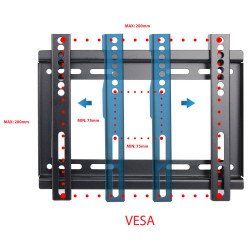 Стойка за телевизор Esperanza ERW005, Стенен монтаж, От 14 до 50 inch, Макс 25 кг, Vesa 200x200, Черен