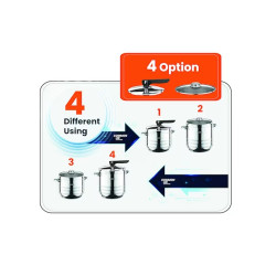 Set 2 oale sub presiune Floria ZLN0676, Otel inoxidabil, 5L/7L, Inductie, Inox