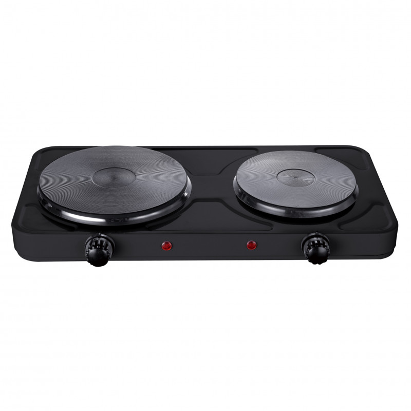 Rosberg R51445ID Double Electric Hot Plate, 2500 W, 5 Settings, Black