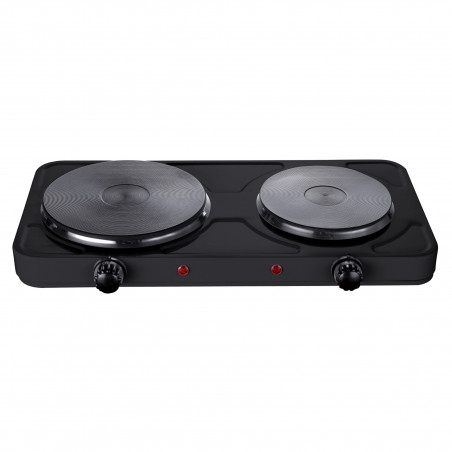 Rosberg R51445ID Double Electric Hot Plate, 2500 W, 5 Settings, Black