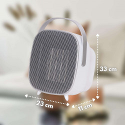 Zilan ZLN5671 Ceramic Fan Heater, PTC, 1500W, 3 Settings, Safety Features, Timer, White