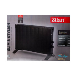 Θερμοπομπός τοίχου ή δαπέδου Zilan ZLN6241, 2500W, Ρυθμιζόμενος θερμοστάτης, Προστασία, Μαύρο