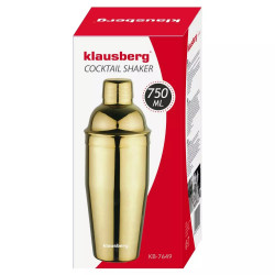 Klausberg KB 7649 Cocktail Shaker, 750 ml, Mirror Finish, Gold