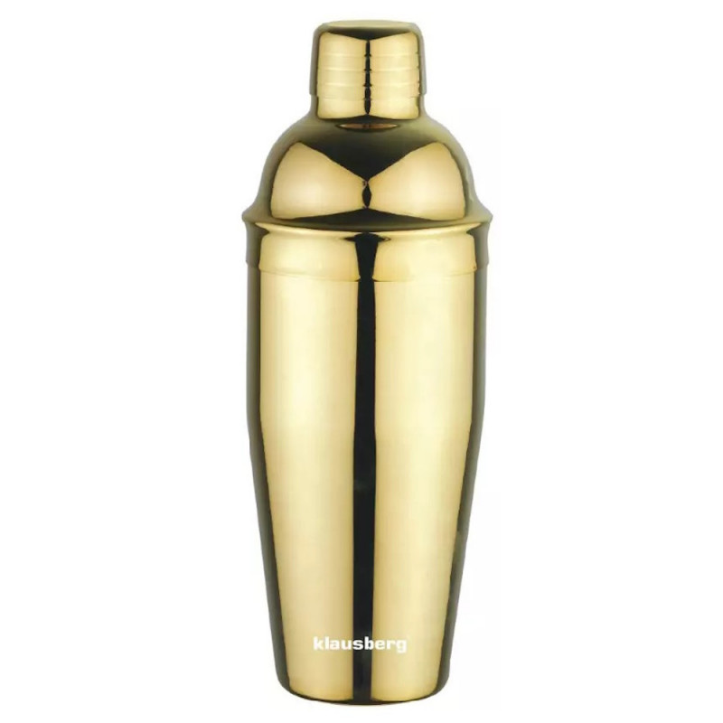 Klausberg KB 7649 Cocktail Shaker, 750 ml, Mirror Finish, Gold