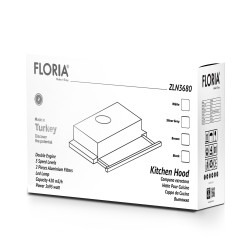 Hota incorporabila Floria ZLN3680, 95 W, 2 motoare, 420 m3/h, 3 trepte putere, 60 cm, Alb